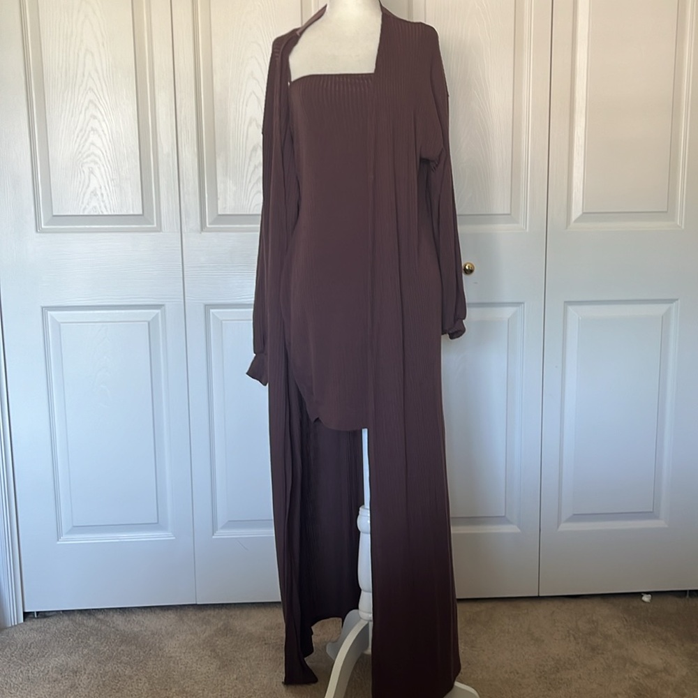 Cozy sweater dress 2 piece non see-through